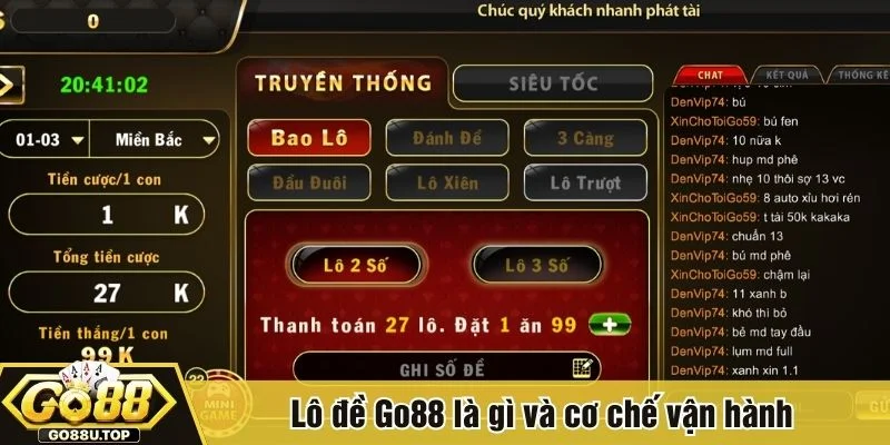 Lô đề Go88 là điểm đến quen thuộc của hàng triệu tay chơi