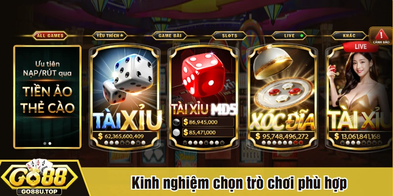 Kinh nghiệm chọn trò chơi phù hợp